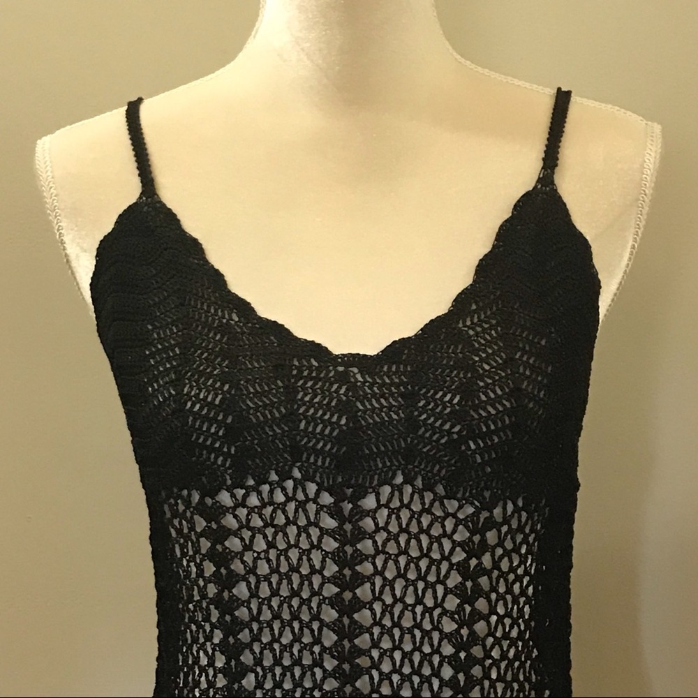 Black Knit Fringe Top - Picture 3 of 7